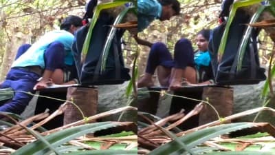 Young College Couple Quick Outdoor Fucking Free